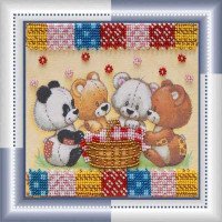 Bead embroideri kit Mini Abris Art AM-049 Bears and basket