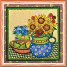 Bead embroideri kit Mini Abris Art AM-098 Still Life with Sunflowers