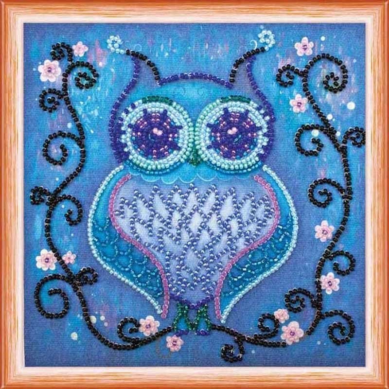 Bead embroideri kit Mini Abris Art AM-105 The blue owl