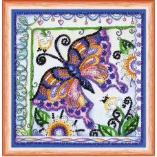 Набор мини для вышивки бисером Абрис Арт АМ-144 Бабочка в цветах