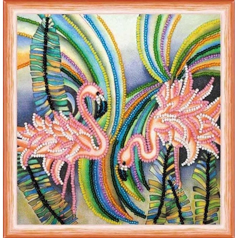Bead embroideri kit Mini Abris Art AM-148 Pink flamingos