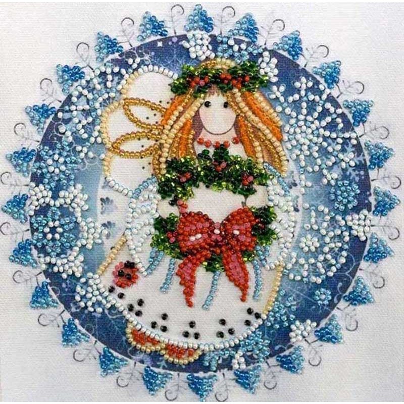 Набір міні для вишивання бісером Абріс Арт АМ-184 Різдвяний янгол