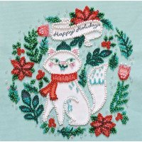 Bead embroideri kit Mini Abris Art AM-237 A cat in a scarf