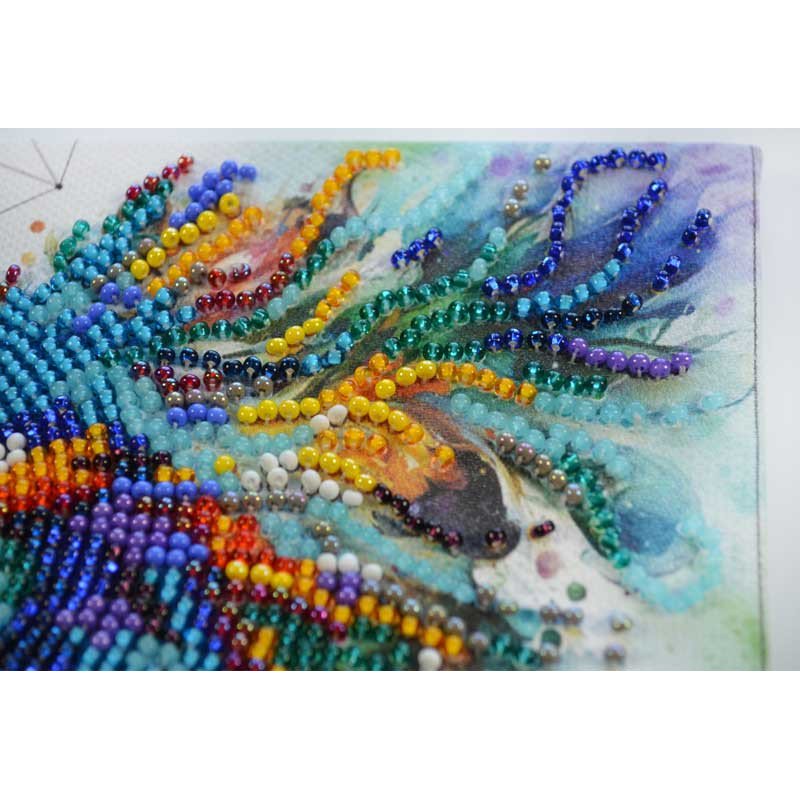 Bead embroideri kit Mini Abris Art AM-253 Respectable peacock