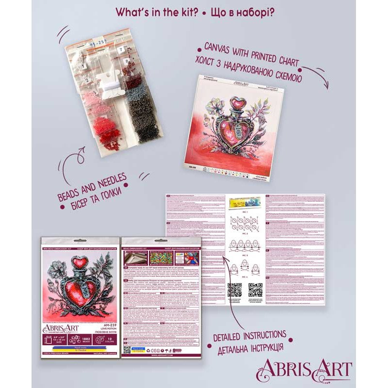 Bead embroideri kit Mini Abris Art AM-259 Love Potion