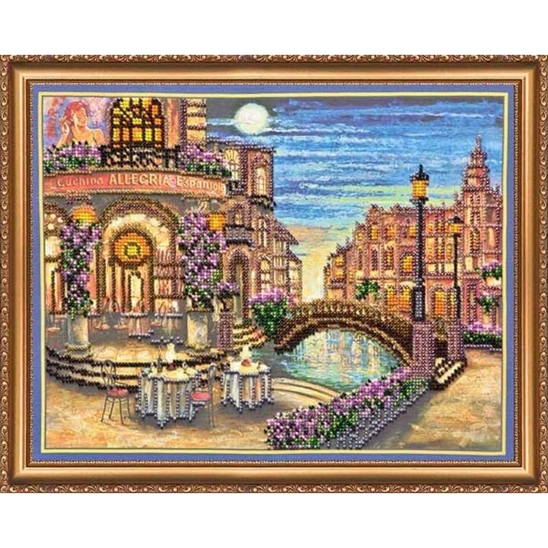 Main Bead Embroidery Kit on Canvas  Abris Art AB-065 Evening in Seville