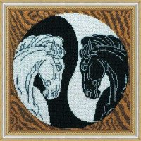 Main Bead Embroidery Kit on Canvas  Abris Art AB-124 Yin and Yang