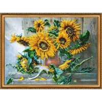 Main Bead Embroidery Kit on Canvas  Abris Art AB-266 Flowers of the sun
