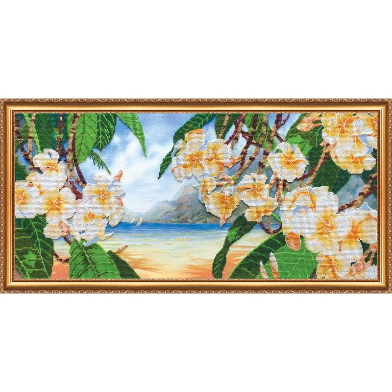 Main Bead Embroidery Kit on Canvas  Abris Art AB-268 Hawaiian breeze