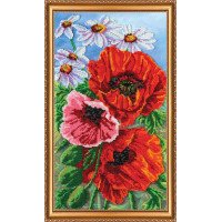 Main Bead Embroidery Kit on Canvas  Abris Art AB-269 Wild poppies 1