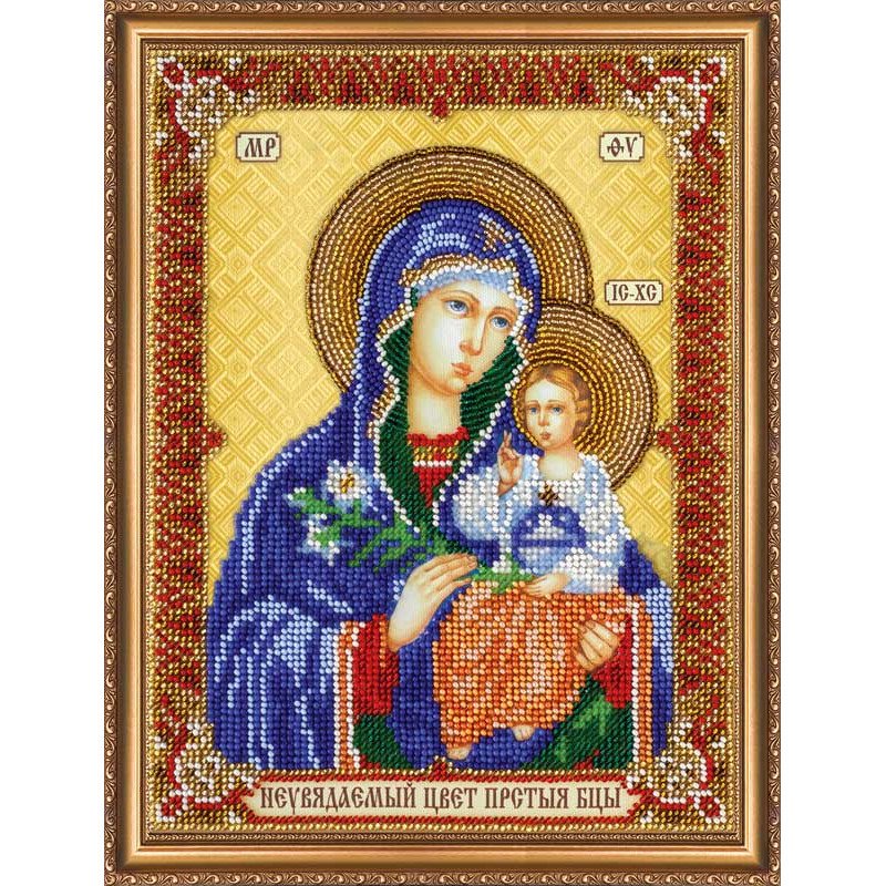 Main Bead Embroidery Kit on Canvas  Abris Art AB-292 Icon of the Virgin