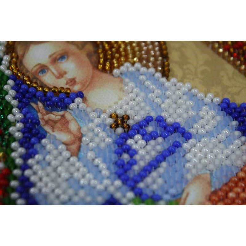 Набір для вишивання бісером на полотні Абріс Арт АВ-292 Ікона Богородиці Нев'янучий цвіт