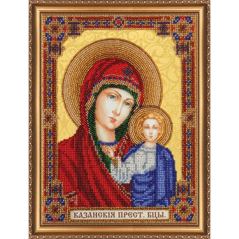 Main Bead Embroidery Kit on Canvas  Abris Art AB-294 Home iconostasis of the Theotokos