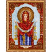 Main Bead Embroidery Kit on Canvas  Abris Art AB-305 Icon of the Protection of the Holy Virgin