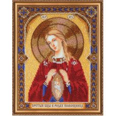 Main Bead Embroidery Kit on Canvas  Abris Art AB-331 Icon of the Mother of God "In the birth of a helper"