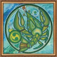 Main Bead Embroidery Kit on Canvas  Abris Art AB-332-04 Sign of the Zodiac Cancer