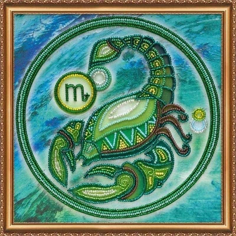 Main Bead Embroidery Kit on Canvas  Abris Art AB-332-08 Sign of the Zodiac Scorpio