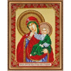 Main Bead Embroidery Kit on Canvas  Abris Art AB-339 Icon of the Mother of God Otrada or Comfort