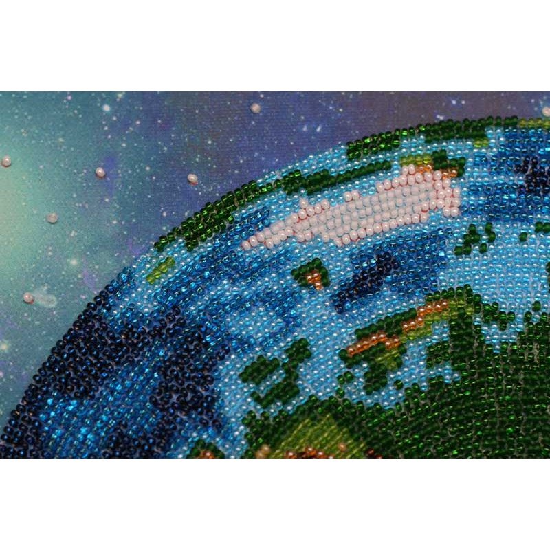 Main Bead Embroidery Kit on Canvas  Abris Art AB-358 Planet Earth