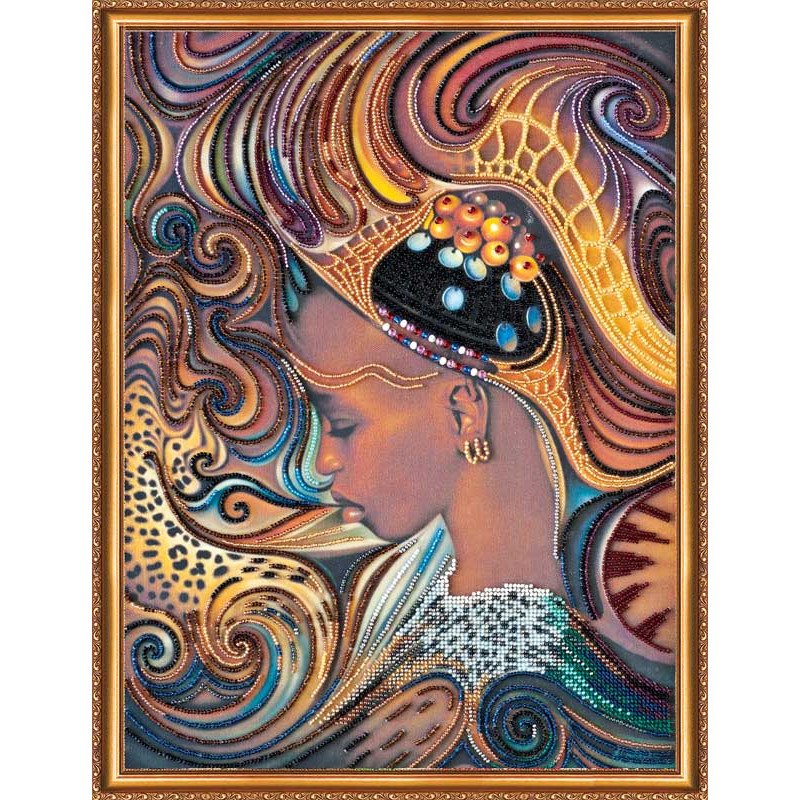 Main Bead Embroidery Kit on Canvas  Abris Art AB-361 The daughter of Africa