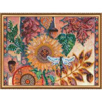 Main Bead Embroidery Kit on Canvas  Abris Art AB-376 Leaf fall