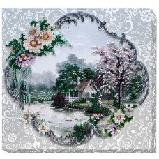 Main Bead Embroidery Kit on Canvas  Abris Art AB-415 House on the water