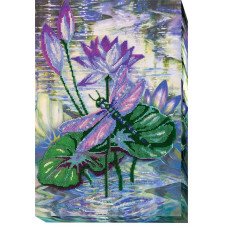 Main Bead Embroidery Kit on Canvas  Abris Art AB-417 Among the water lilies