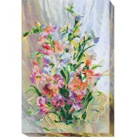 Main Bead Embroidery Kit on Canvas  Abris Art AB-420 Gladiolus