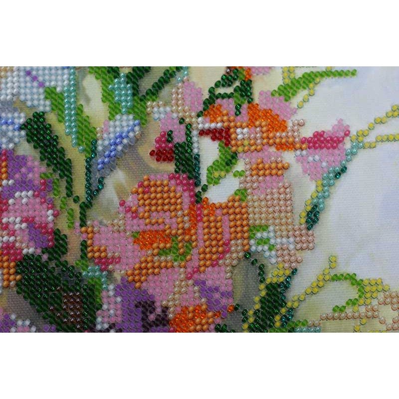 Main Bead Embroidery Kit on Canvas  Abris Art AB-420 Gladiolus