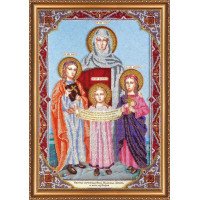 Main Bead Embroidery Kit on Canvas  Abris Art AB-421 Saints Faith, Hope, Love and their Mother Sofia