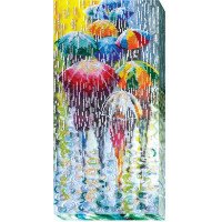 Main Bead Embroidery Kit on Canvas  Abris Art AB-434 Cheerful umbrellas