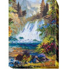Main Bead Embroidery Kit on Canvas  Abris Art AB-437 Waterfall