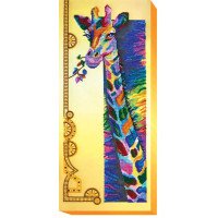 Main Bead Embroidery Kit on Canvas  Abris Art AB-438 Rainbow giraffe