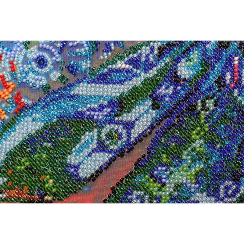 Main Bead Embroidery Kit on Canvas  Abris Art AB-448 Turquoise