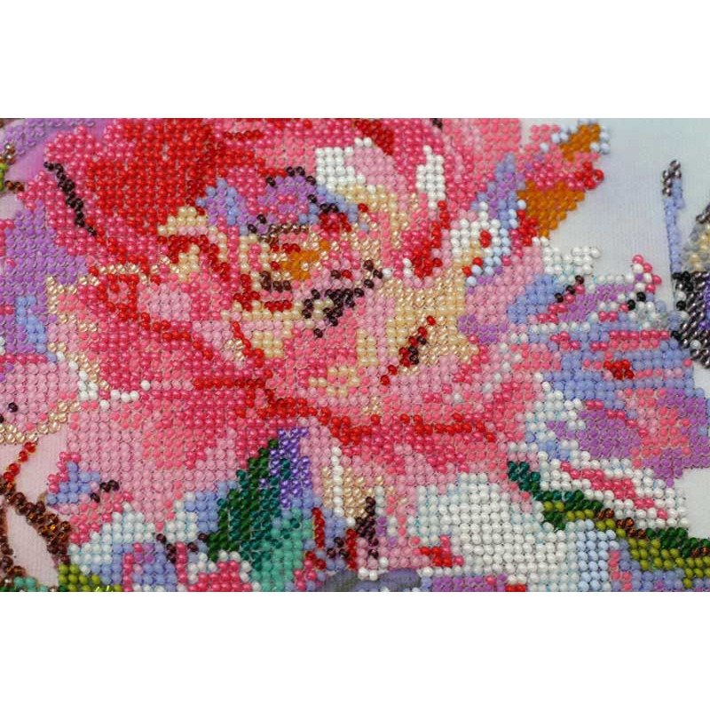 Main Bead Embroidery Kit on Canvas  Abris Art AB-489 Chinese Peonies