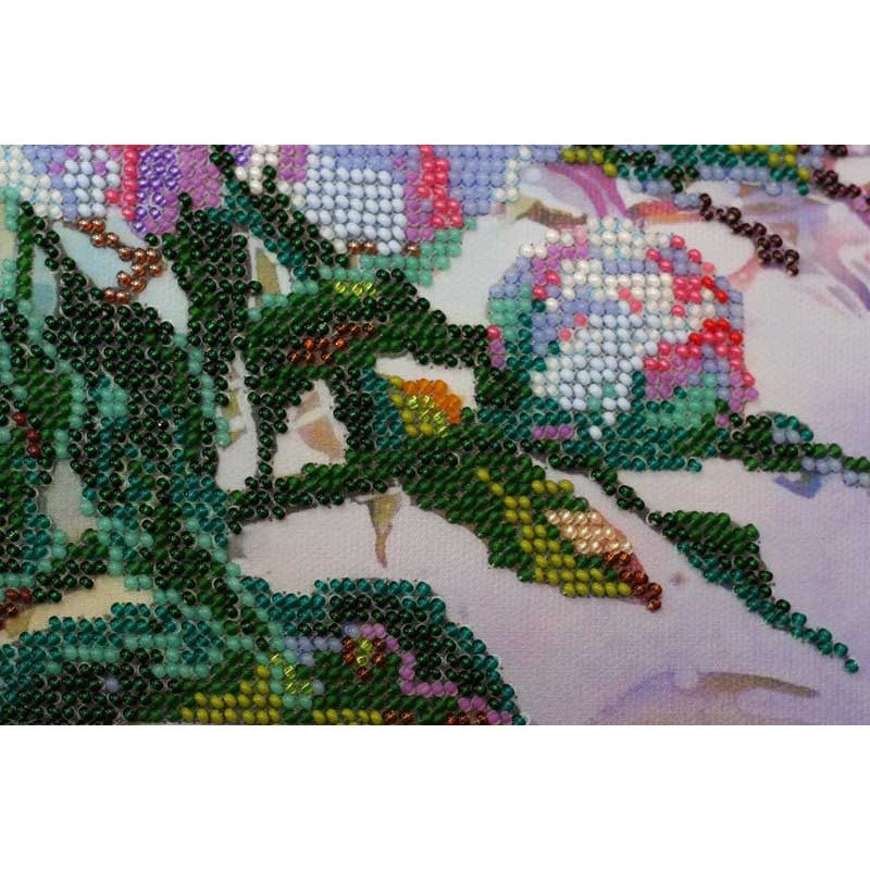 Main Bead Embroidery Kit on Canvas  Abris Art AB-489 Chinese Peonies