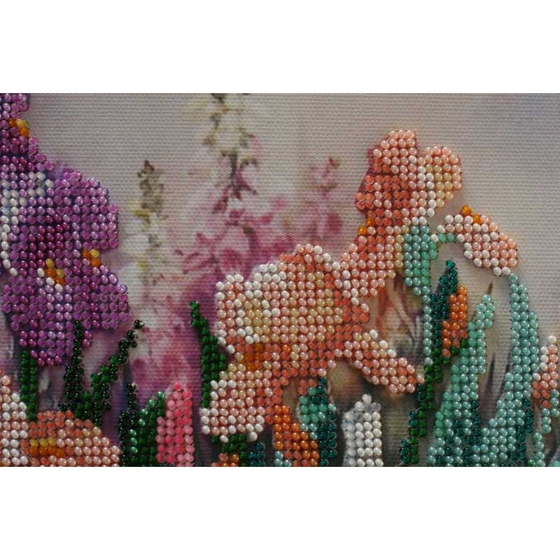 Main Bead Embroidery Kit on Canvas  Abris Art AB-494 Morning in the garden