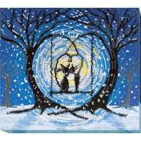 Main Bead Embroidery Kit on Canvas  Abris Art AB-521 Night rendezvous