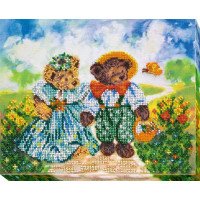 Main Bead Embroidery Kit on Canvas  Abris Art AB-525 The sunny meadow