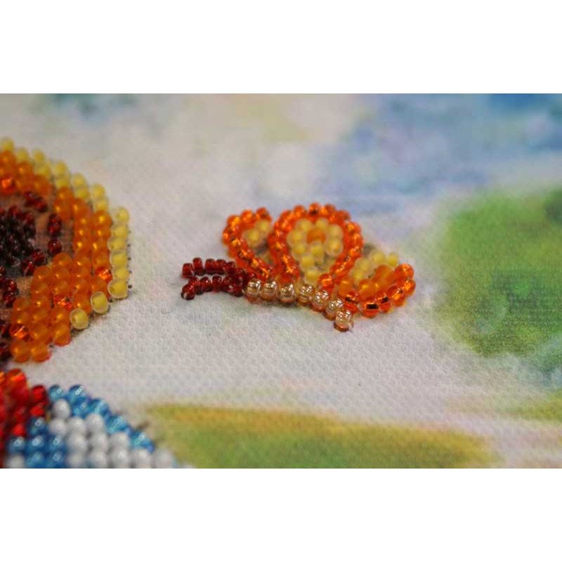 Main Bead Embroidery Kit on Canvas  Abris Art AB-525 The sunny meadow