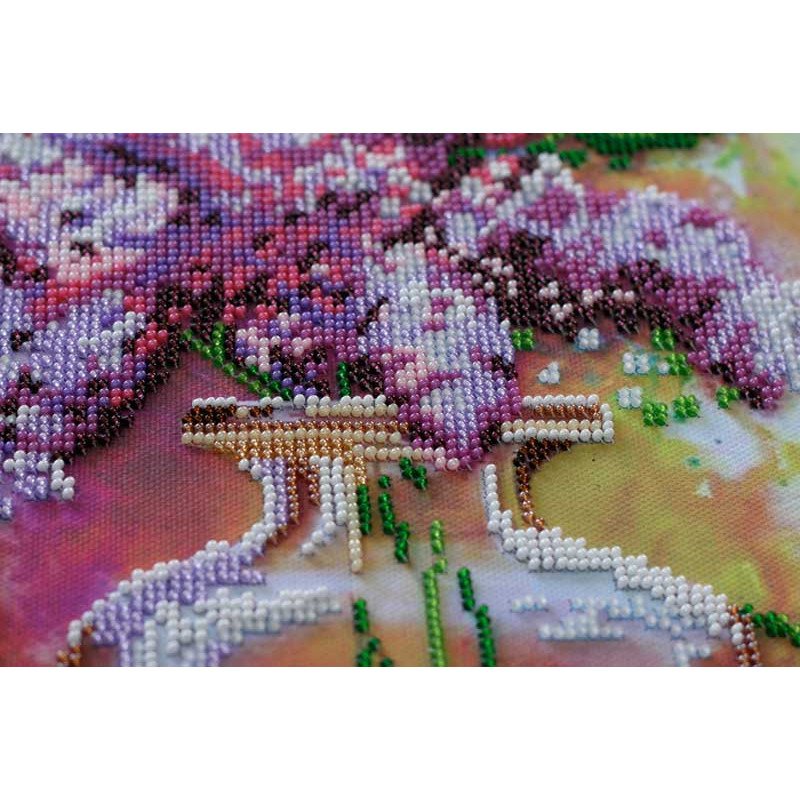 Main Bead Embroidery Kit on Canvas  Abris Art AB-528 Lilac Still Life