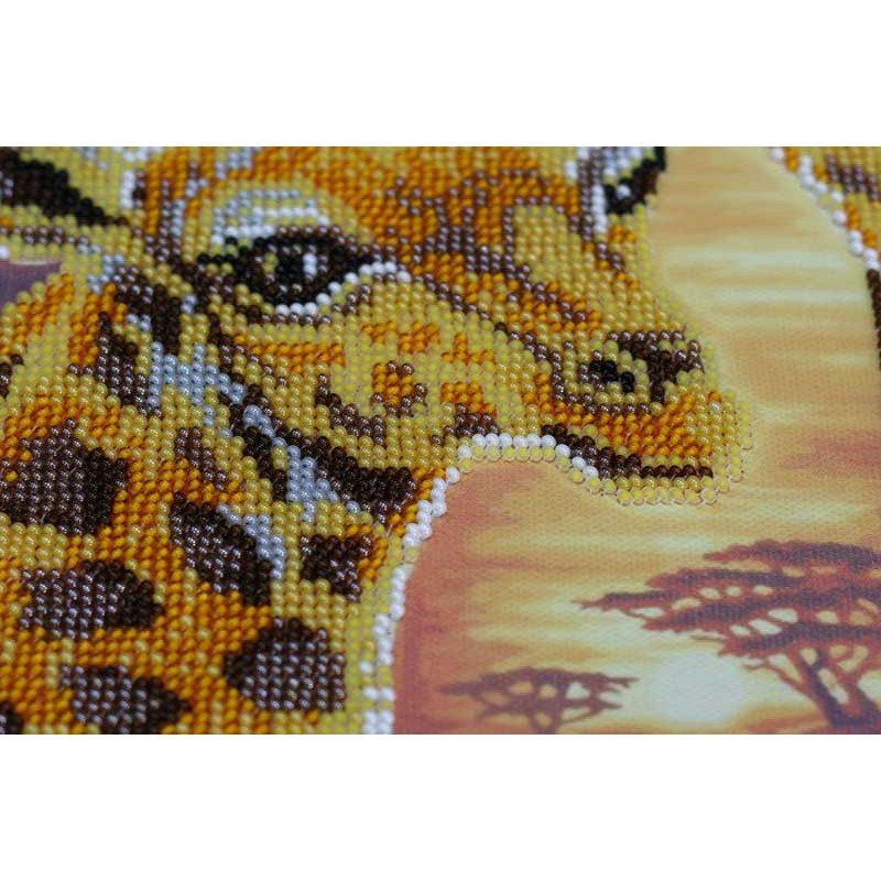 Main Bead Embroidery Kit on Canvas  Abris Art AB-538 Giraffes