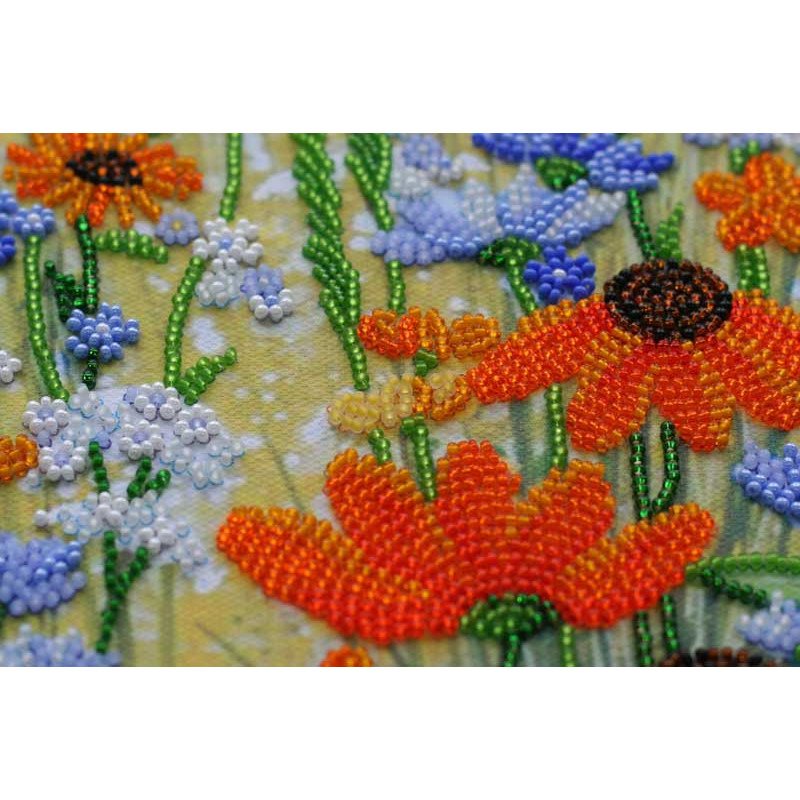 Main Bead Embroidery Kit on Canvas  Abris Art AB-542 Golden umbrellas