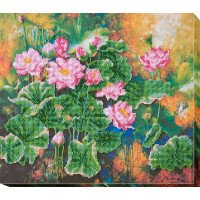 Main Bead Embroidery Kit on Canvas  Abris Art AB-545 Lotuses