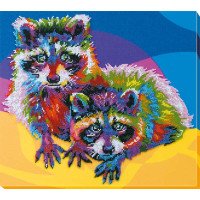 Main Bead Embroidery Kit on Canvas  Abris Art AB-550 Raccoons