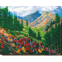 Main Bead Embroidery Kit on Canvas  Abris Art AB-561 Mountain landscape