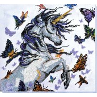 Main Bead Embroidery Kit on Canvas  Abris Art AB-570 Unicorn