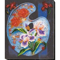 Main Bead Embroidery Kit on Canvas  Abris Art AB-581 Flower Palette