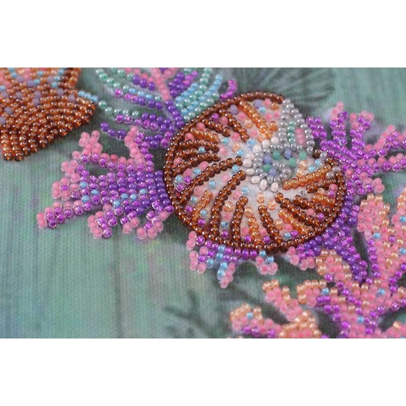Main Bead Embroidery Kit on Canvas  Abris Art AB-596 Wreath of shells