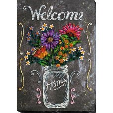 Main Bead Embroidery Kit on Canvas  Abris Art AB-602 Welcome